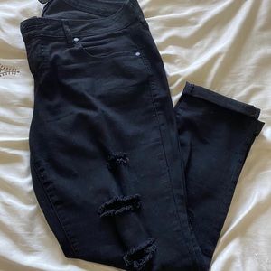Black Distress Jeans